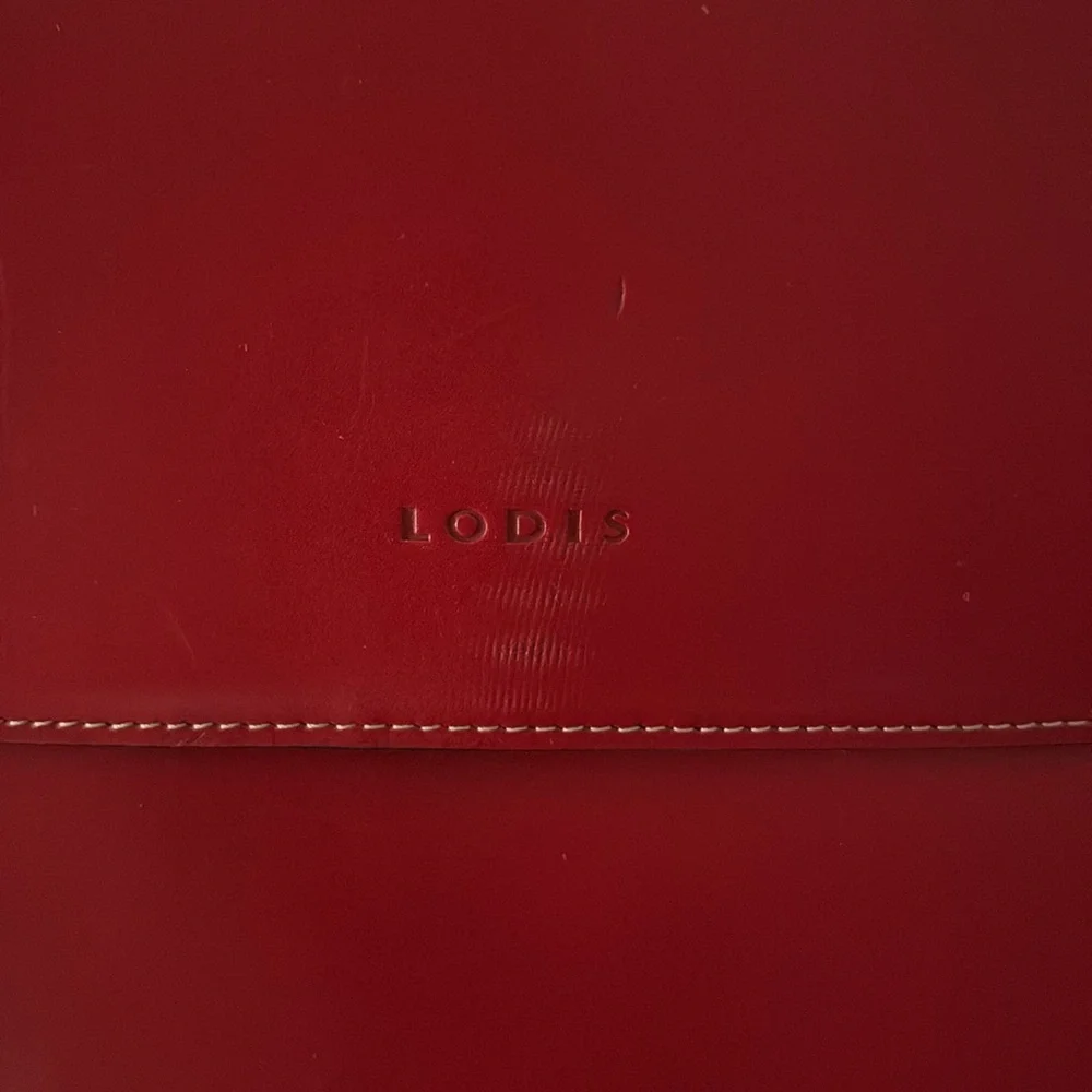 Lodis Crimson Leather Laptop Case